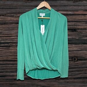 Veronica M Green Drape Blouse